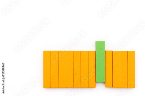 Fotografie, Obraz green wooden block arrange with make a difference, outstanding performance conce