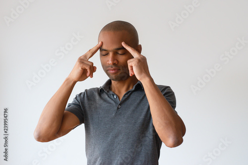 picture Black Guy Thinking Stock Image https stock adobe com de images focused afro american guy thinking hard young black man with closed eyes touching forehead thinking concept 239954796 start checkout 1 content id 239954796