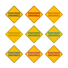 Wall Mural - Pedestrian Traffic Sign icon or logo, color set