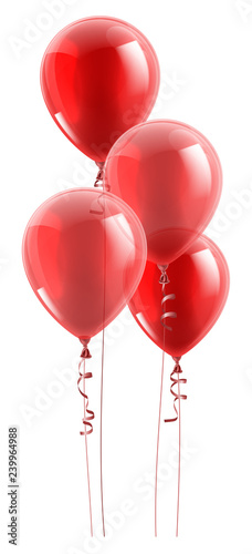 A set of red party balloons...
