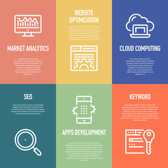 Poster - SEO AND DEVELOPMENT FLAT ICON