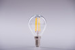 Silhouette led lamp on a gray background