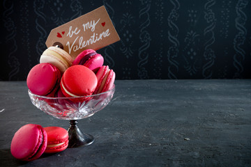 Wall Mural - Pink macarons for Valentine's Day