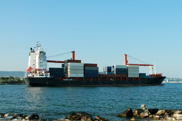  sea ​​freighter on water