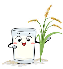 Sticker - Mascot Rice Milk Illustration