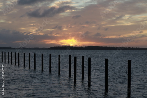 Fotografie, Obraz sunrise at the Bodden near Barth , Mecklenburg-Vorpommern, Germany, Europe