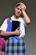 © dtiberio - Girl Student And Anxiety Wearing Uniform
