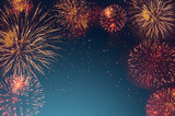 Fototapeta Morze - abstract fireworks background and space for text