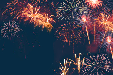 Wall Mural - fireworks abstract background for celebration