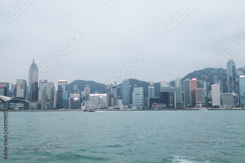 Photo Victoria Harbour HK skyline cityscape downtown