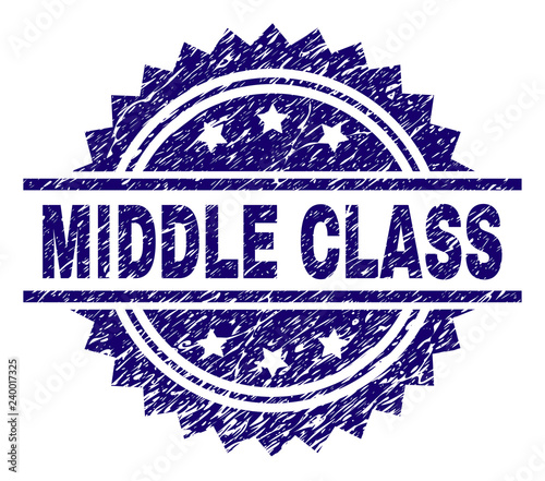 Fotomural MIDDLE CLASS stamp seal watermark with distress style