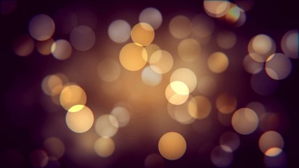 Wall Mural - golden bokeh effect of autumn night. warm blurred sparcles background effect. shiny dots 4k video