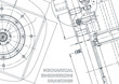 Blueprint. Vector engineering illustration. Cover, flyer, banner, background. Instrument-making drawings. Mechanical engineering drawing. Technical illustrations, backgrounds. Scheme, Outline
