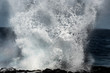 Lanzarote island: foam of an ocean wave that fringes on the cliff
