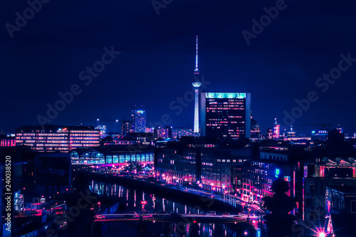 Photo Berlin skyline in the night