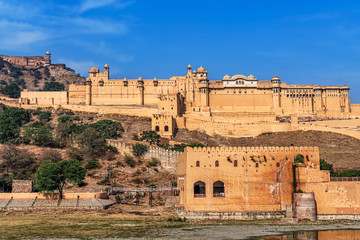 Amer fort in Amer city near Jaipur, Rajasthan, India.