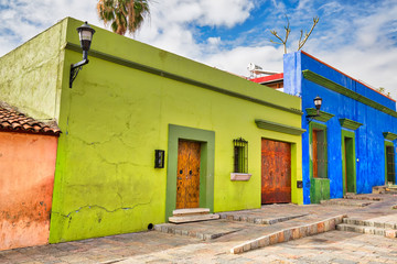 Wall Mural - Oaxaca city, Scenic old city streets and colorful colonial buildings in historic city center