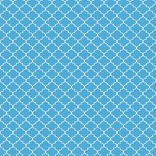 Quatrefoil Seamless Pattern - Minimalist Light Blue And White Quatrefoil Or Trellis Design