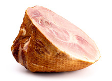 Large Holiday Ham On A White Background