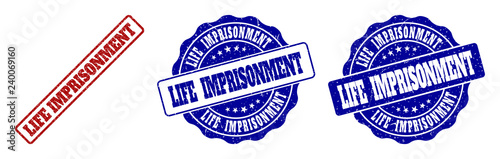 Fotografía LIFE IMPRISONMENT grunge stamp seals in red and blue colors
