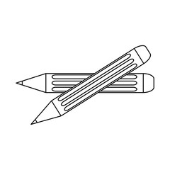 Poster - Wooden pencil crossed in black and white