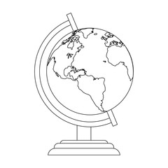 Wall Mural - World globe symbol in black and white