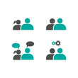 People icon set. Crowd of people in black and red colors. Group of people in pictogram shape. Elements for infographic leadership concept. Vector