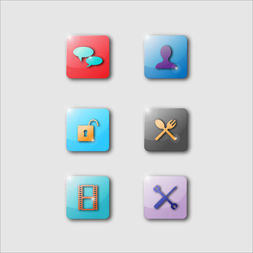 3D Smartphone app icons. Vector file layered for easy manipulation and customisation