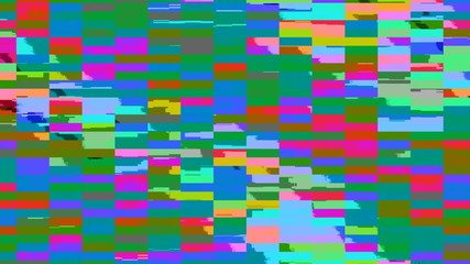 Poster - Dynamic bright glich video, bad tv signal of color display, 3d rendering computer generated background