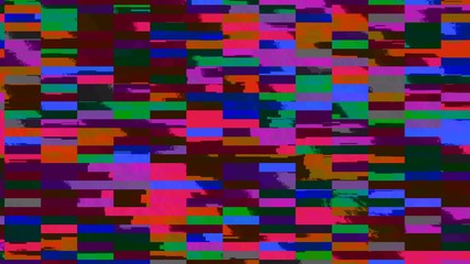 Poster - Dynamic bright glich video, bad tv signal of color display, 3d rendering computer generated background
