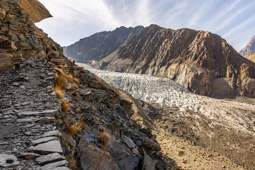 Wall Mural - Passu Glacier. Karakorum region. Passu Peak is situated in the back side of the glacier.Northern Pakistan.