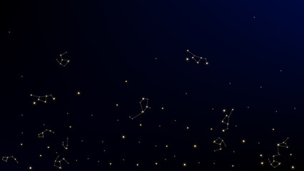Wall Mural - constellation map. blue galaxy pattern. astronomical print. beautiful cosmic sky with many stars. ve
