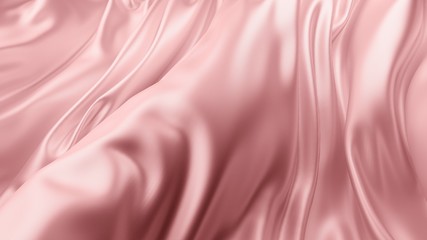 Pink silk drapery blowing in the wind.