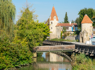 Historic city gate tower of Abensberg