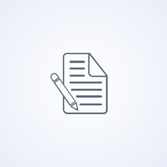Poster - Contract, document, vector best gray line icon