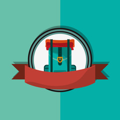 Wall Mural - travel backpack emblem image