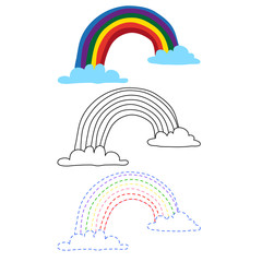 Wall Mural - rainbow worksheet vector design