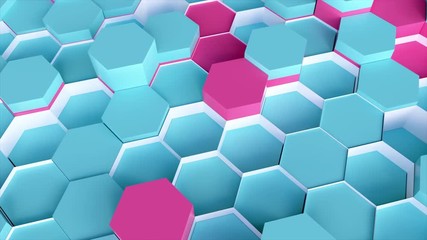 Poster - color technology hexagon pattern background - 4k UHD seamless loop