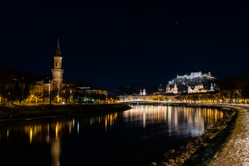 Canvas Print - Salzburg at night