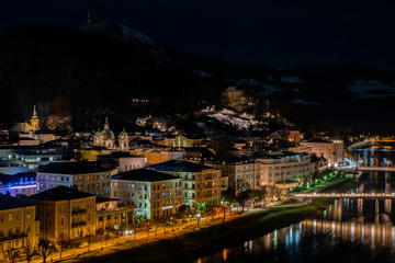 Canvas Print - Salzburg at night