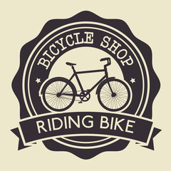 Wall Mural - bicycle shop emblem with shop service