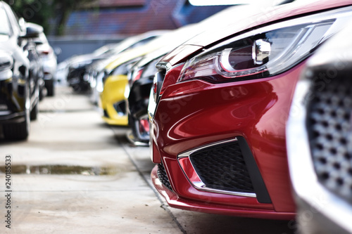Modern beautiful showroom with cars being sold Canvas Print
