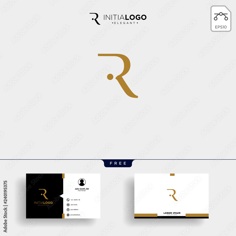 initial r luxury logo template vector illustration and business card design - obrazy, fototapety, plakaty 