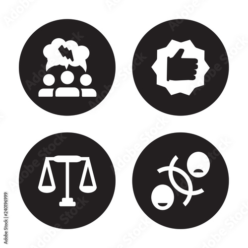 Fotografía 4 vector icon set : Brainstorm, Balance, Best, Attitude isolated on black backgr