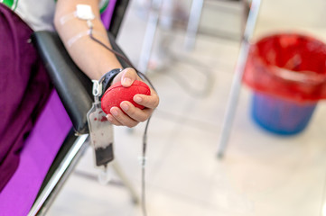 Wall Mural - blood donation picture with soft-focus and over light in the background