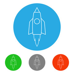 Wall Mural - Rocket. Icon set. Vector.