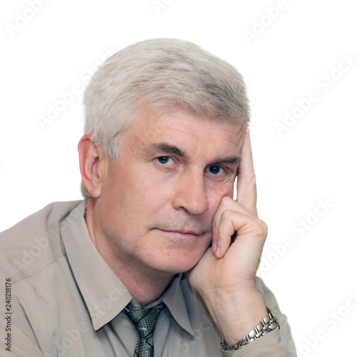 Portrait Of A Handsome Mature Gray Haired Man Buy This Stock
