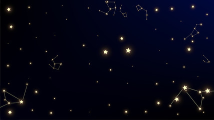 Wall Mural - constellation map. mystic cosmic sky with many stars. astronomical print. dark galaxy pattern. vecto