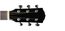 Musical Instrument - Headstock Black Acoustic Guitar Isolated