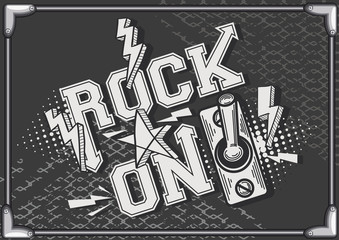 Poster - Rock on monochrome music poster